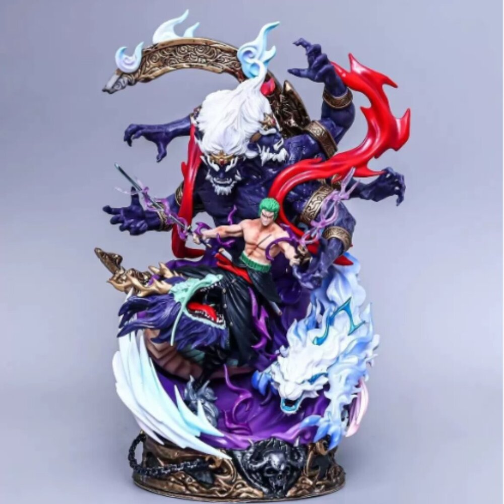 Share 22cm One Piece Roronoa Zoro Yamaraj 2 Heads PVC Figure Statue Collection